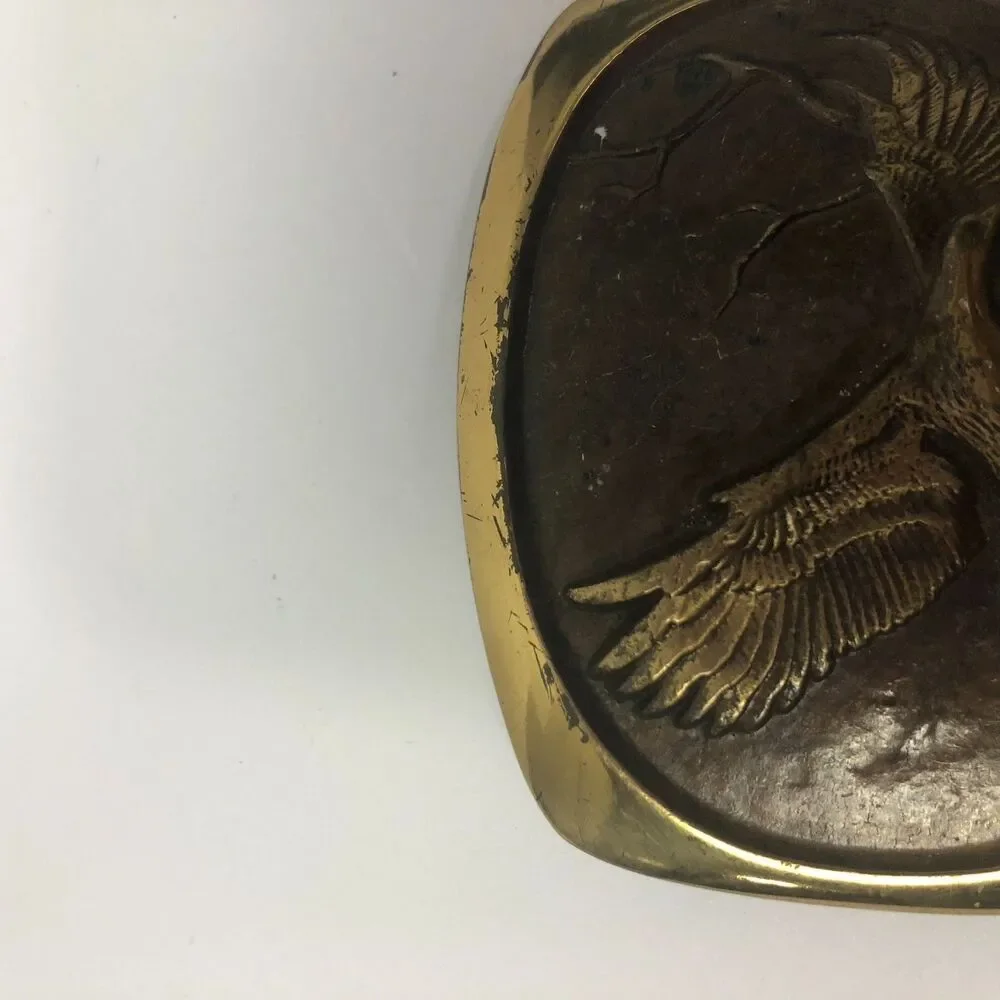 Vintage 1984 Sculptured by STEVEN L KNIGHT Solid Bronze Belt Buckle EAGLE